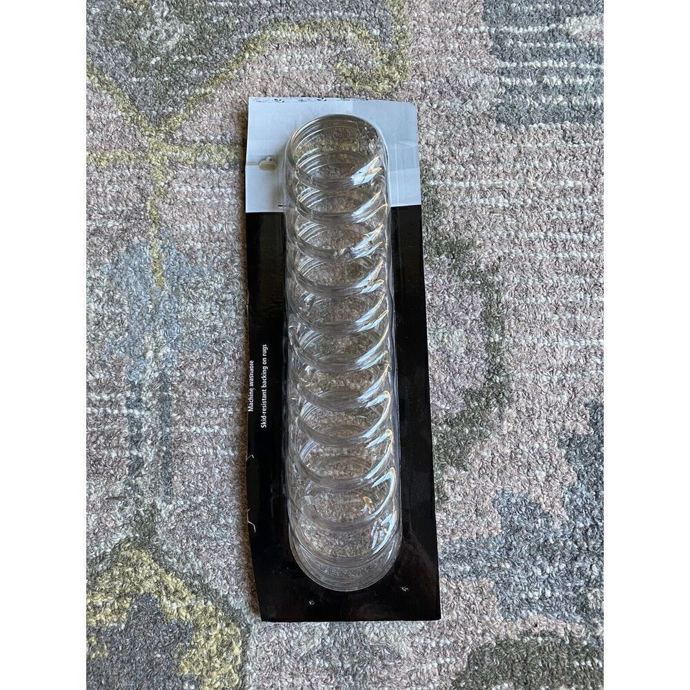 Set of 12 Clear Bathroom Shower Curtain Rings Hooks Round Snap Quality Plastic